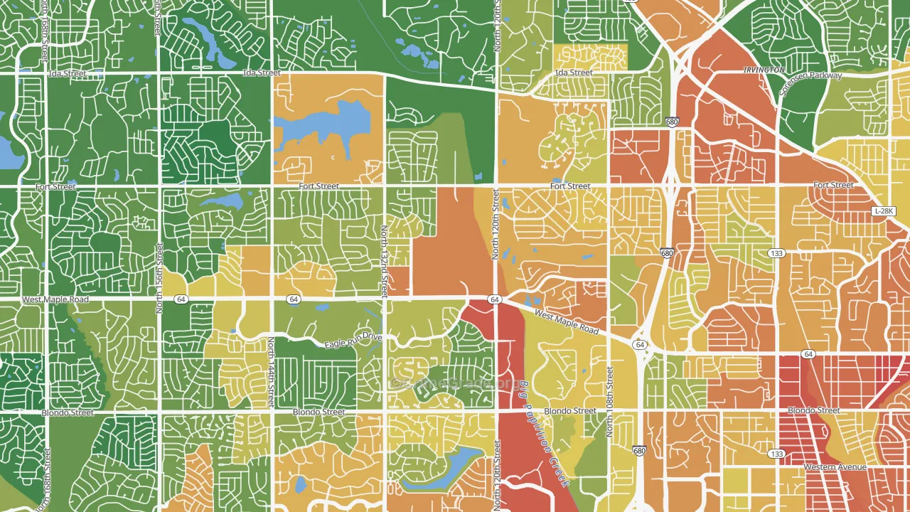 68164, NE Map of Drug-Related Crime Rates