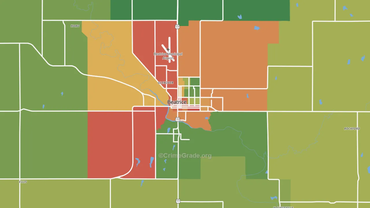68310, NE Map of Drug-Related Crime Rates
