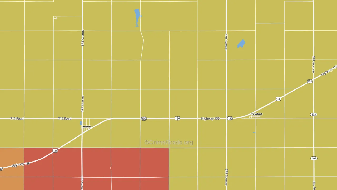 68377, NE Map of Drug-Related Crime Rates