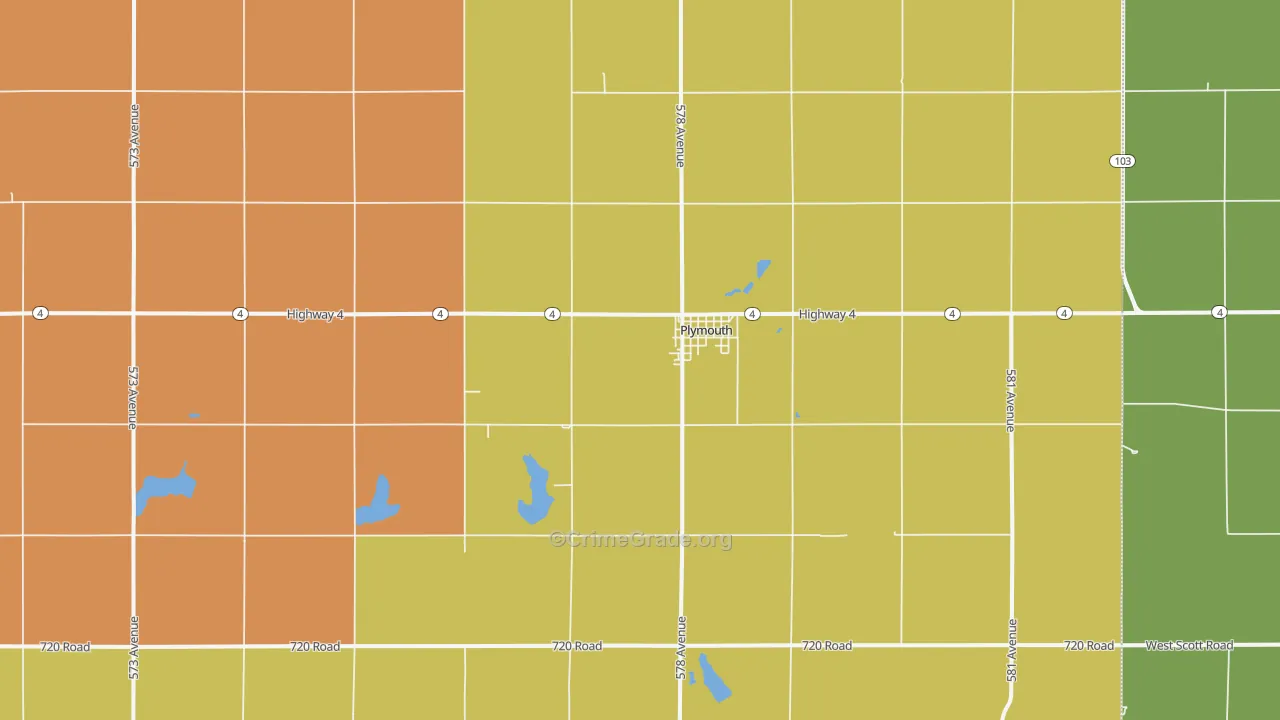 68424, NE Map of Drug-Related Crime Rates