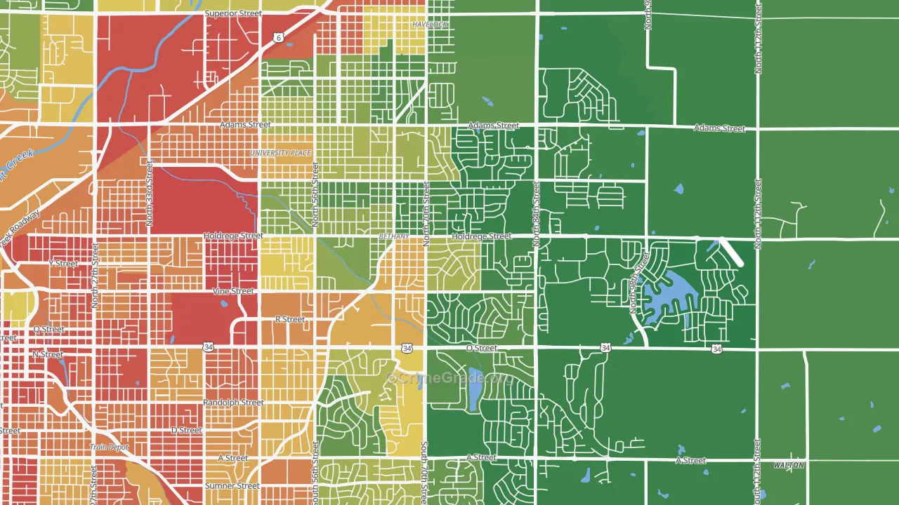 68505, NE Map of Drug-Related Crime Rates