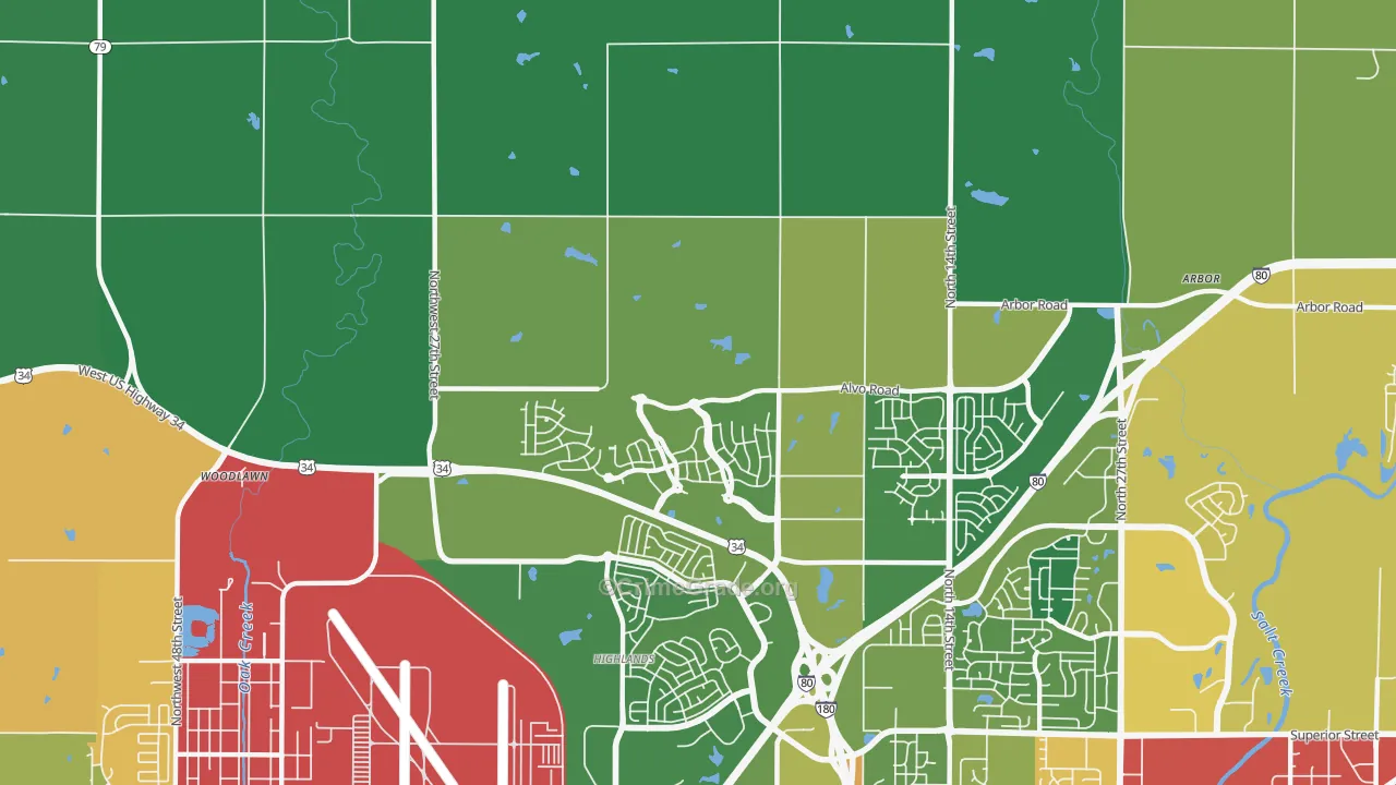 68531, NE Map of Drug-Related Crime Rates