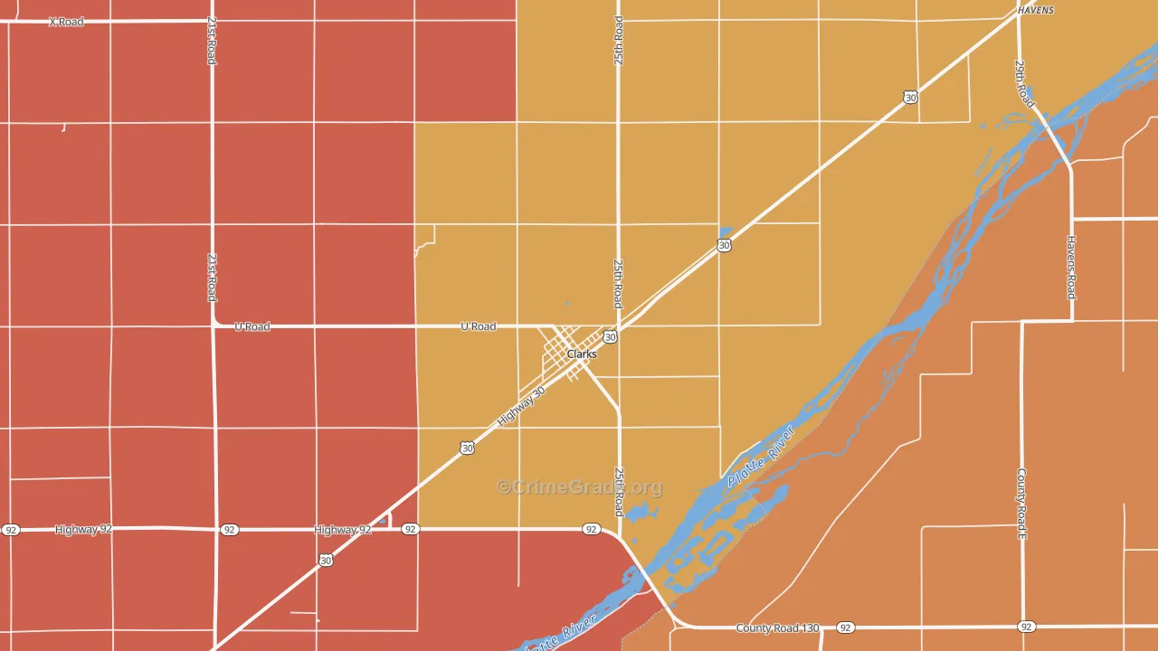 68628, NE Map of Drug-Related Crime Rates