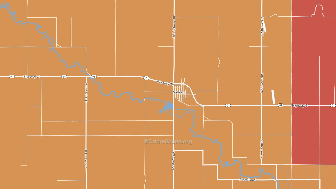 68665, NE Map of Drug-Related Crime Rates
