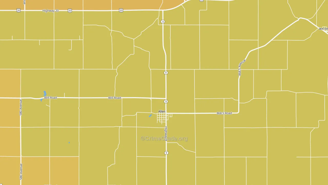 68710, NE Map of Drug-Related Crime Rates