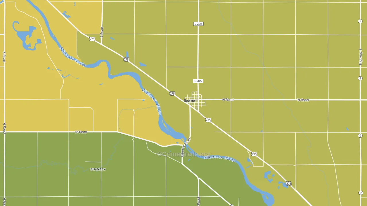 68716, NE Map of Drug-Related Crime Rates