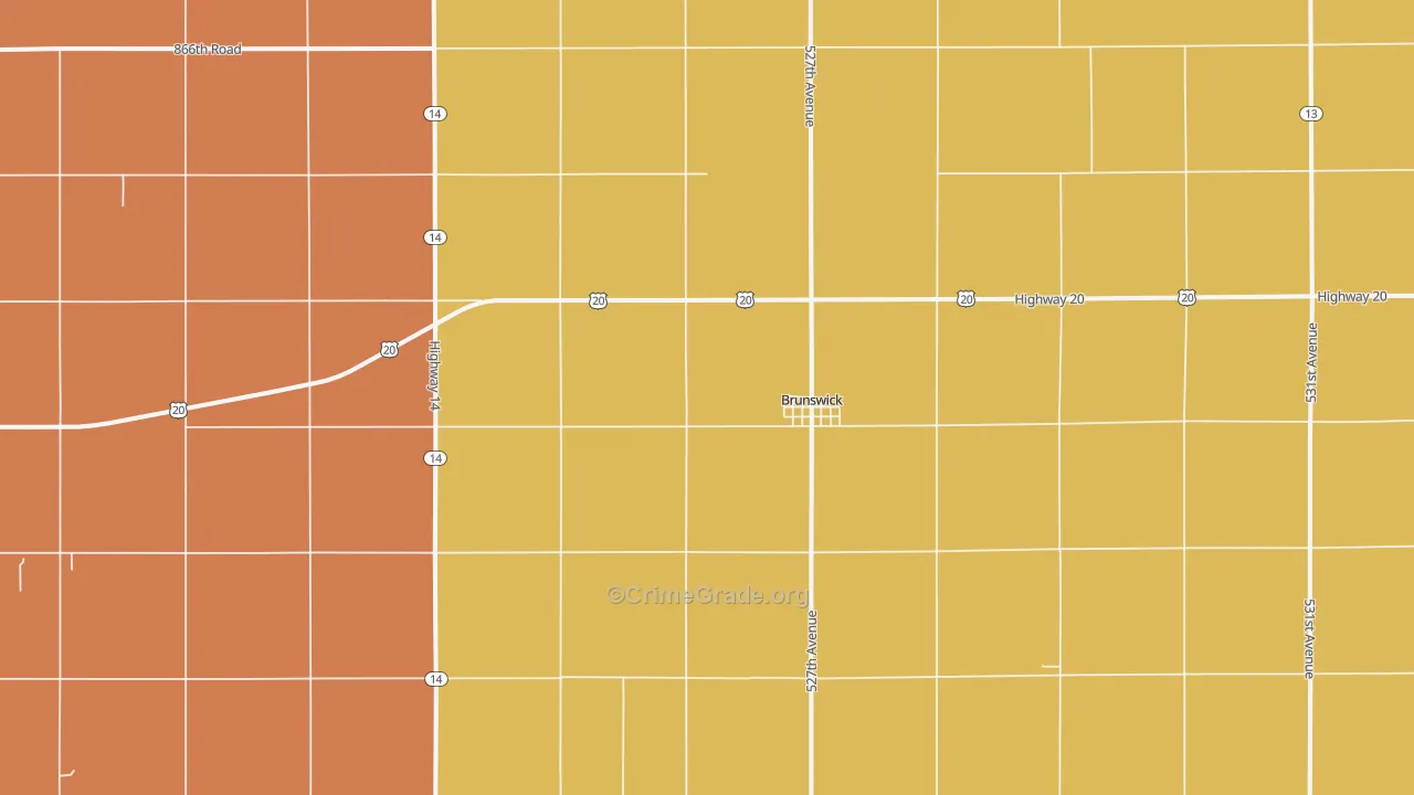 68720, NE Map of Drug-Related Crime Rates