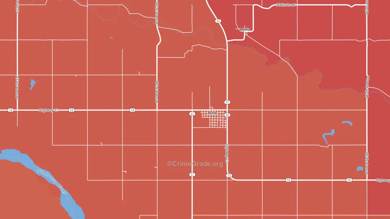 68722, NE Map of Drug-Related Crime Rates