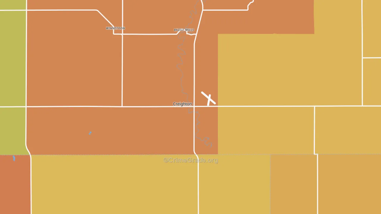 68729, NE Map of Drug-Related Crime Rates