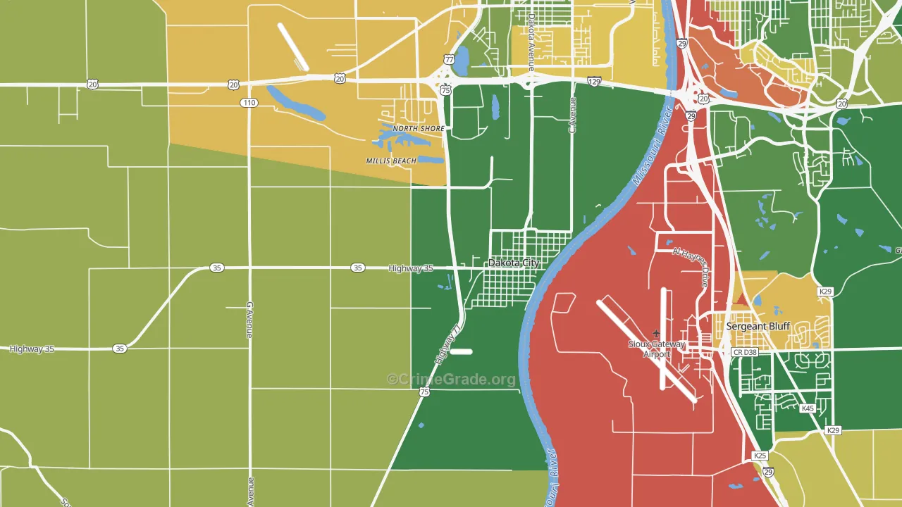 68731, NE Map of Drug-Related Crime Rates
