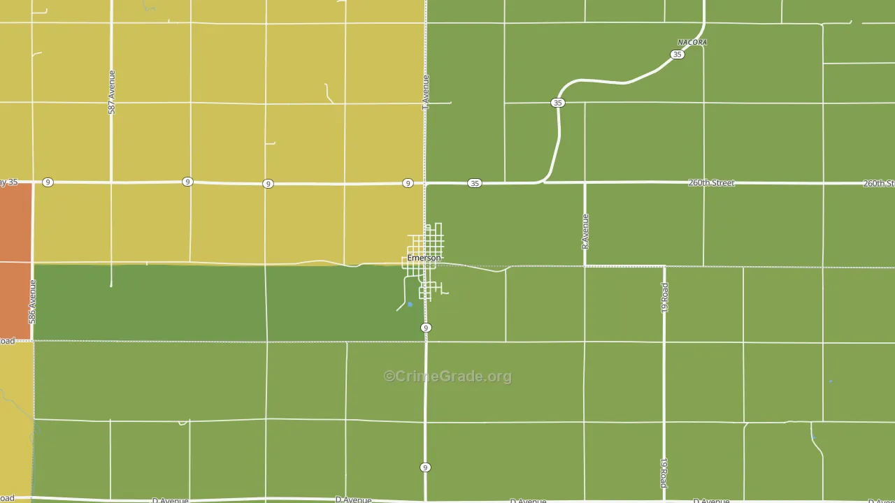 68733, NE Map of Drug-Related Crime Rates