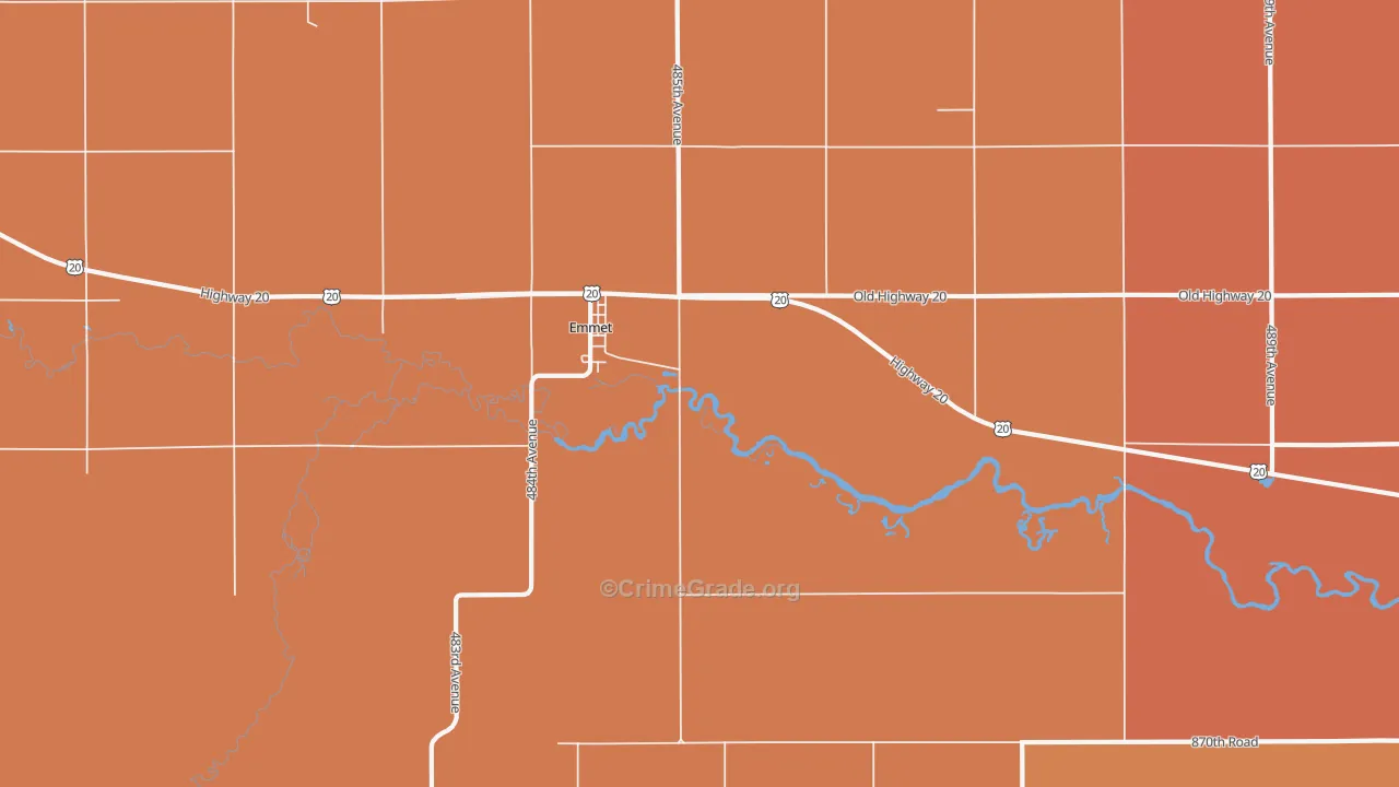 68734, NE Map of Drug-Related Crime Rates