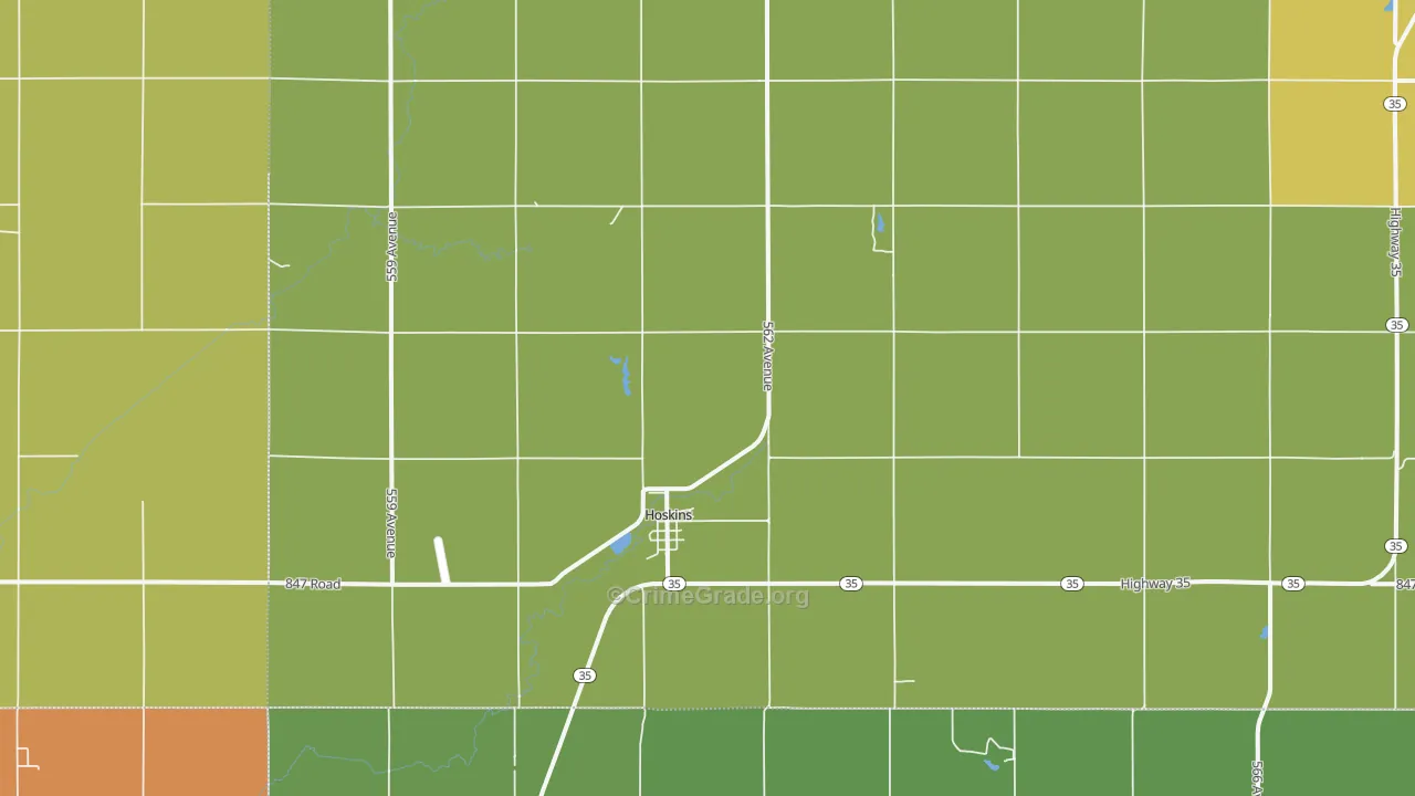 68740, NE Map of Drug-Related Crime Rates