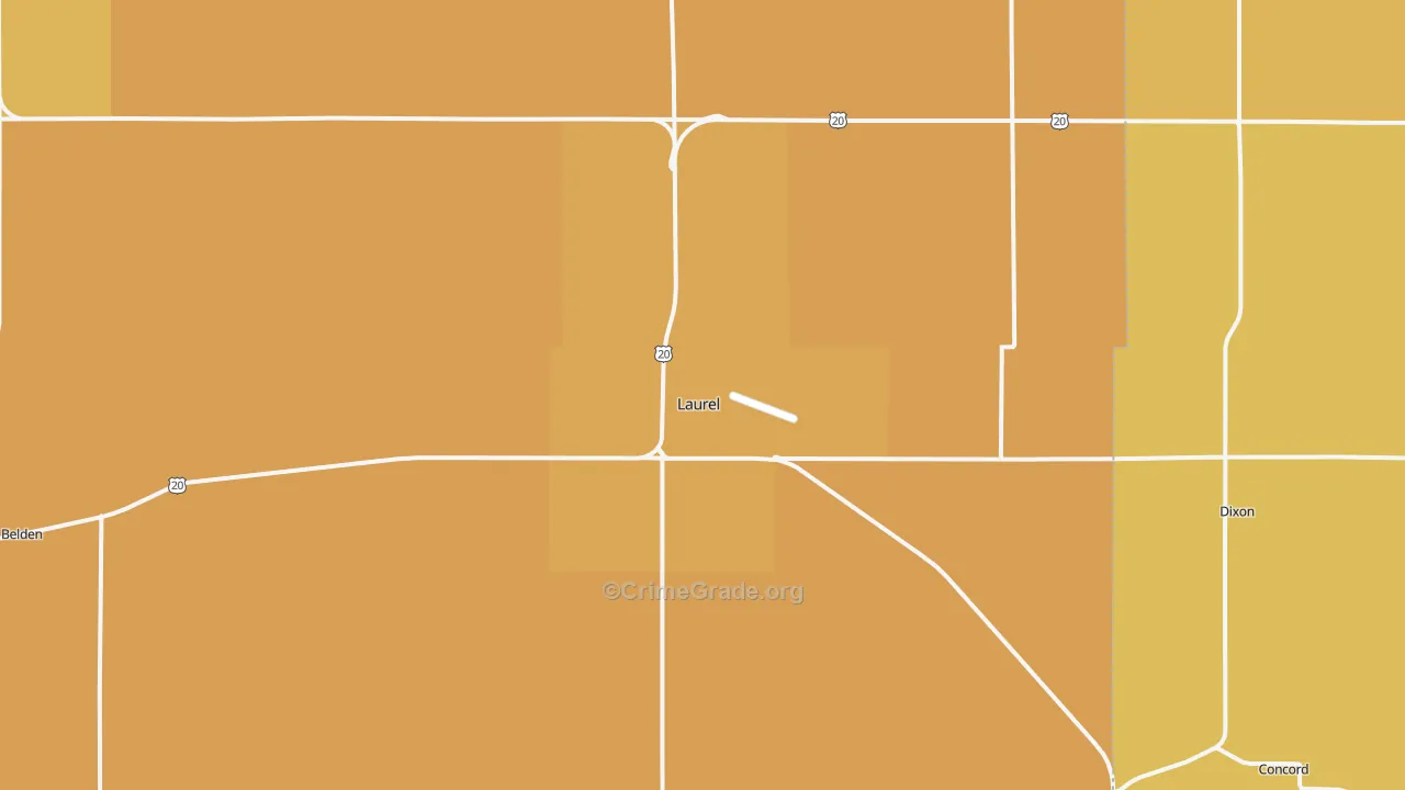 68745, NE Map of Drug-Related Crime Rates
