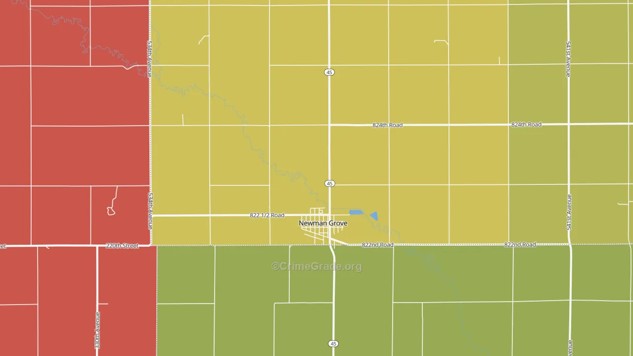 68758, NE Map of Drug-Related Crime Rates