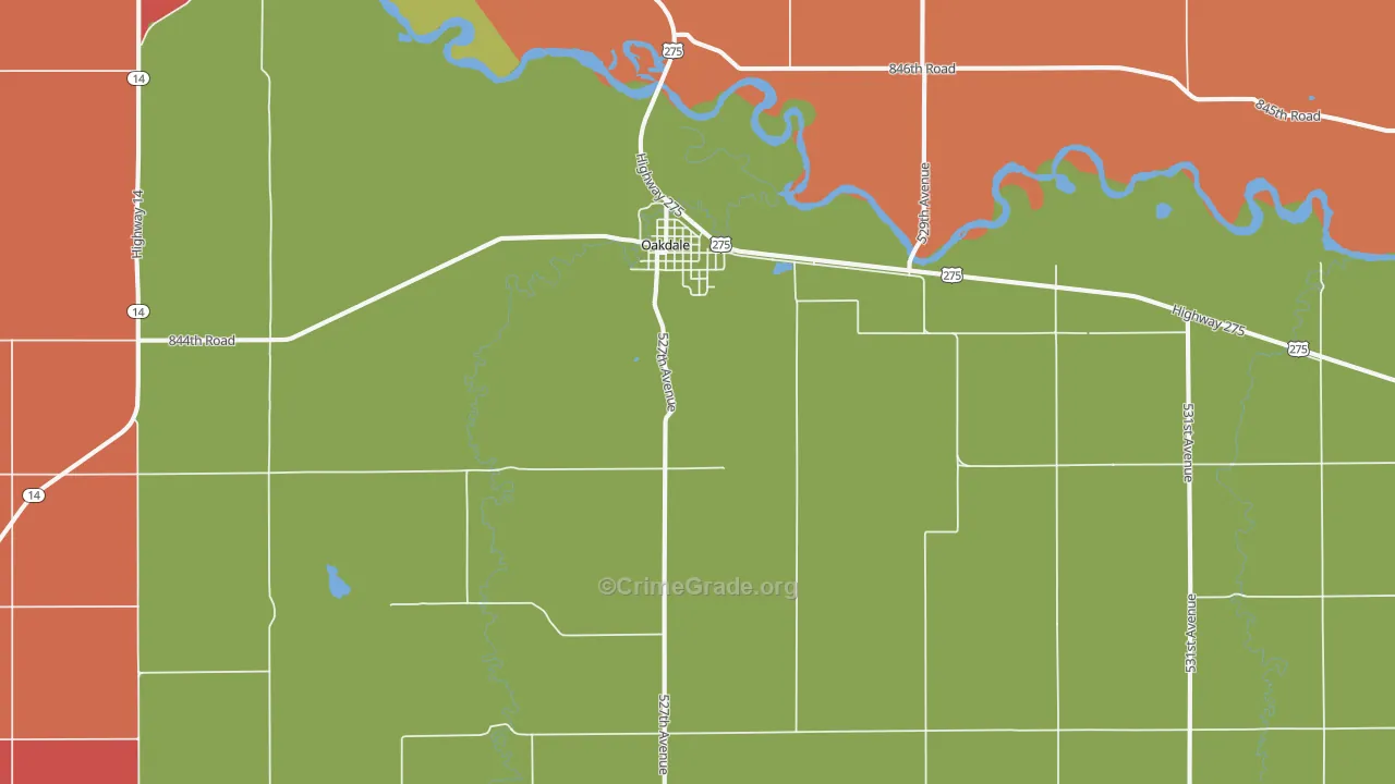 68761, NE Map of Drug-Related Crime Rates