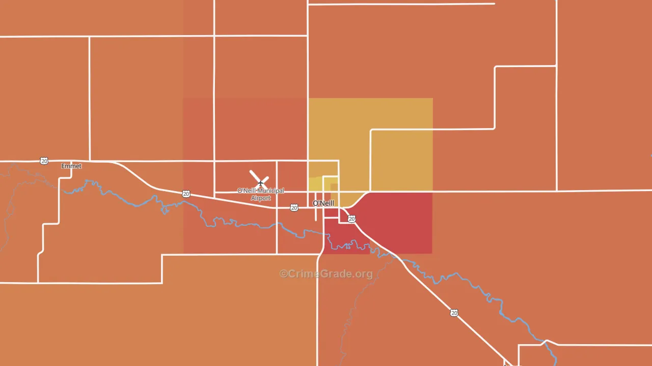 68763, NE Map of Drug-Related Crime Rates