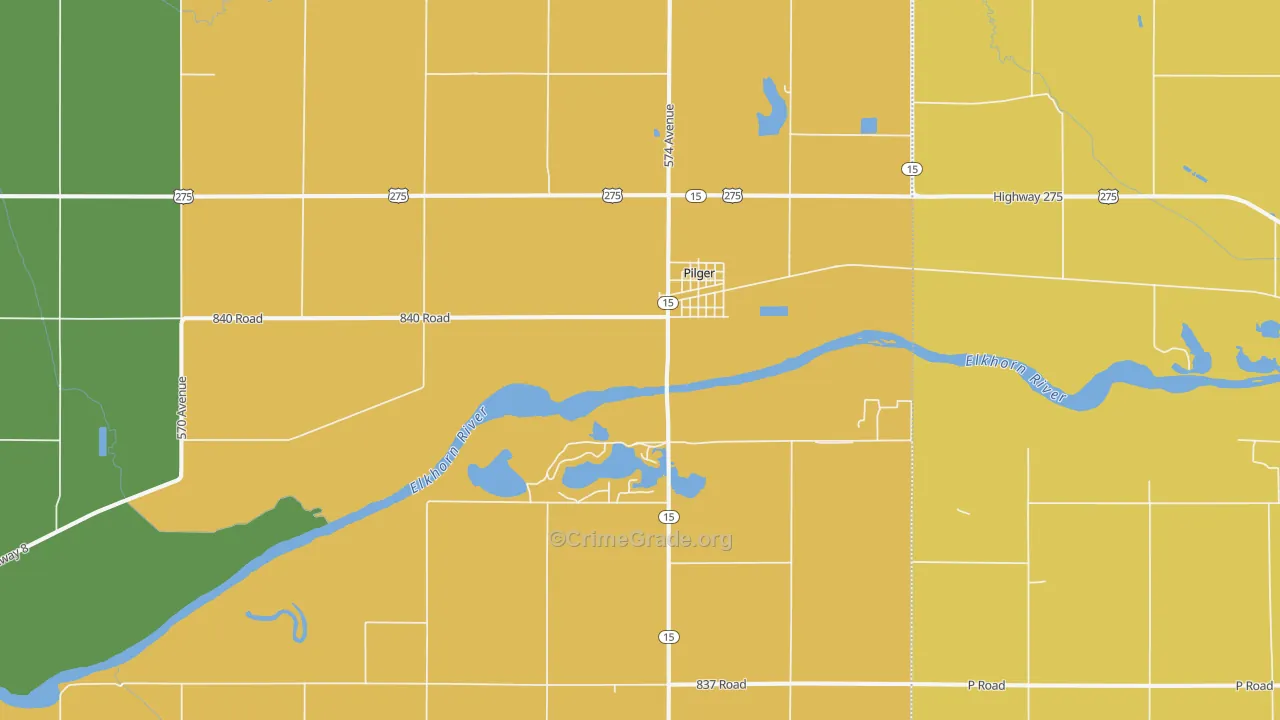 68768, NE Map of Drug-Related Crime Rates