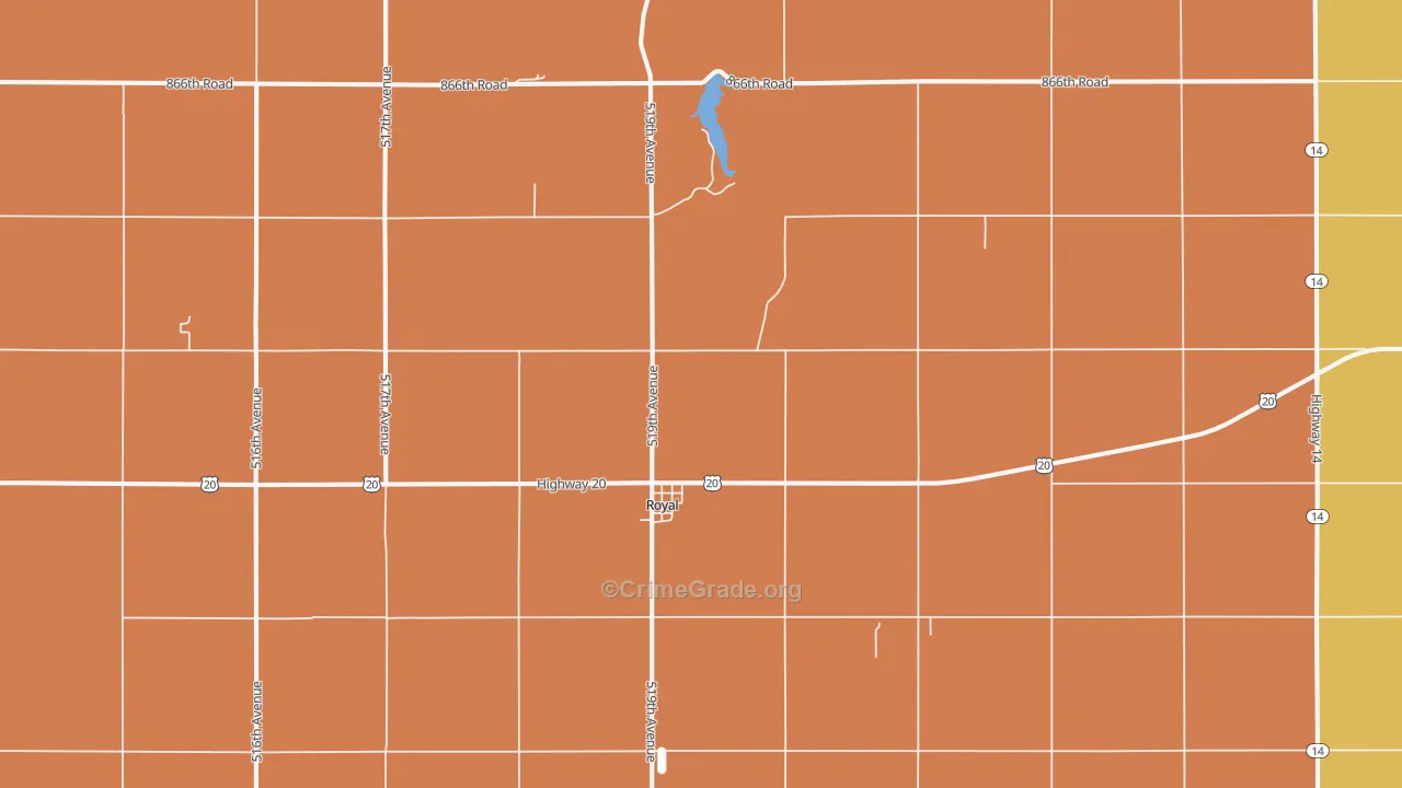 68773, NE Map of Drug-Related Crime Rates