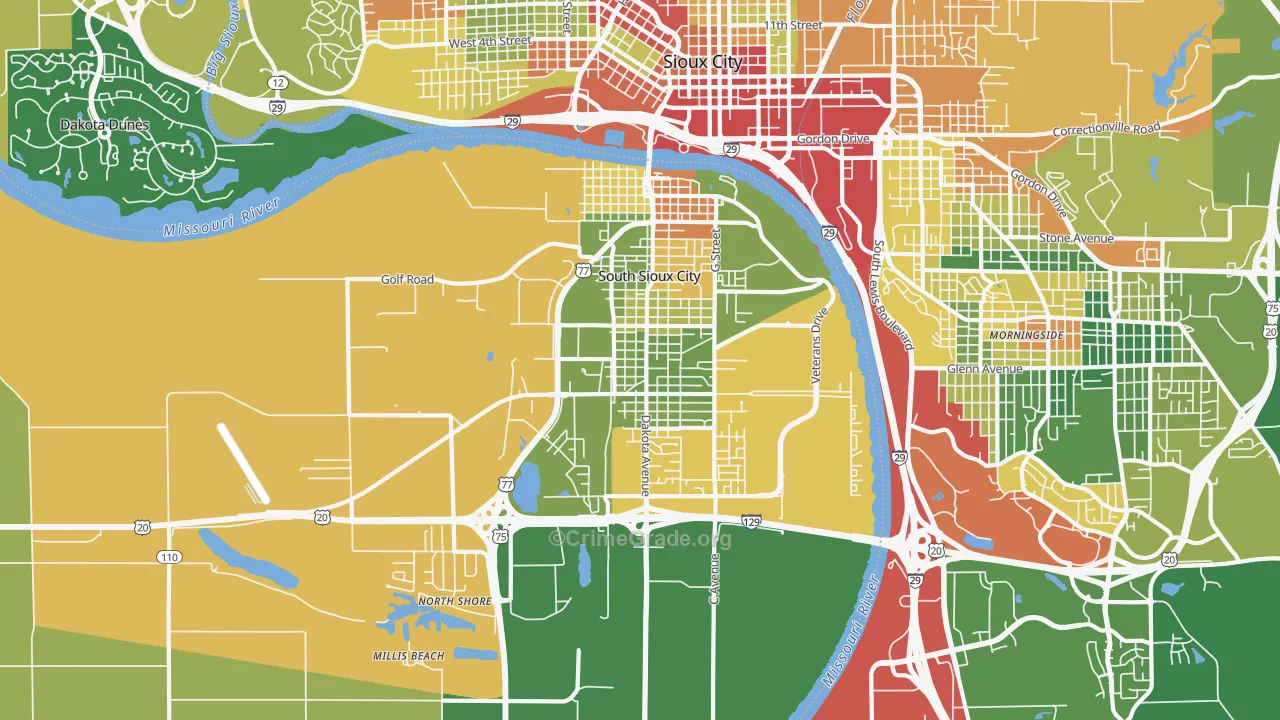 68776, NE Map of Drug-Related Crime Rates