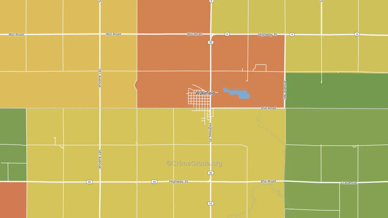 68784, NE Map of Drug-Related Crime Rates