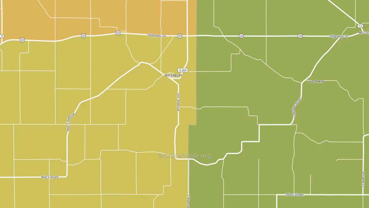 68785, NE Map of Drug-Related Crime Rates