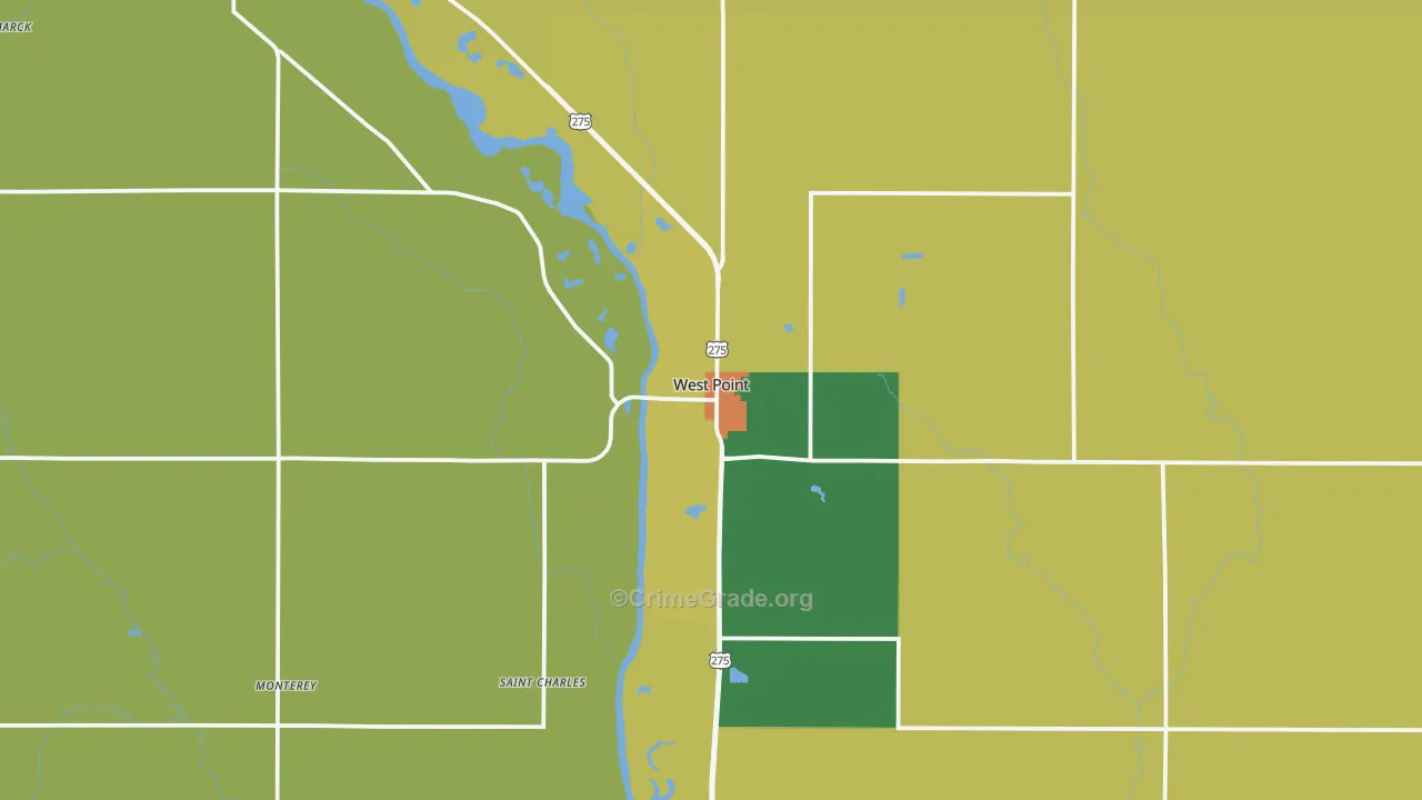 68788, NE Map of Drug-Related Crime Rates