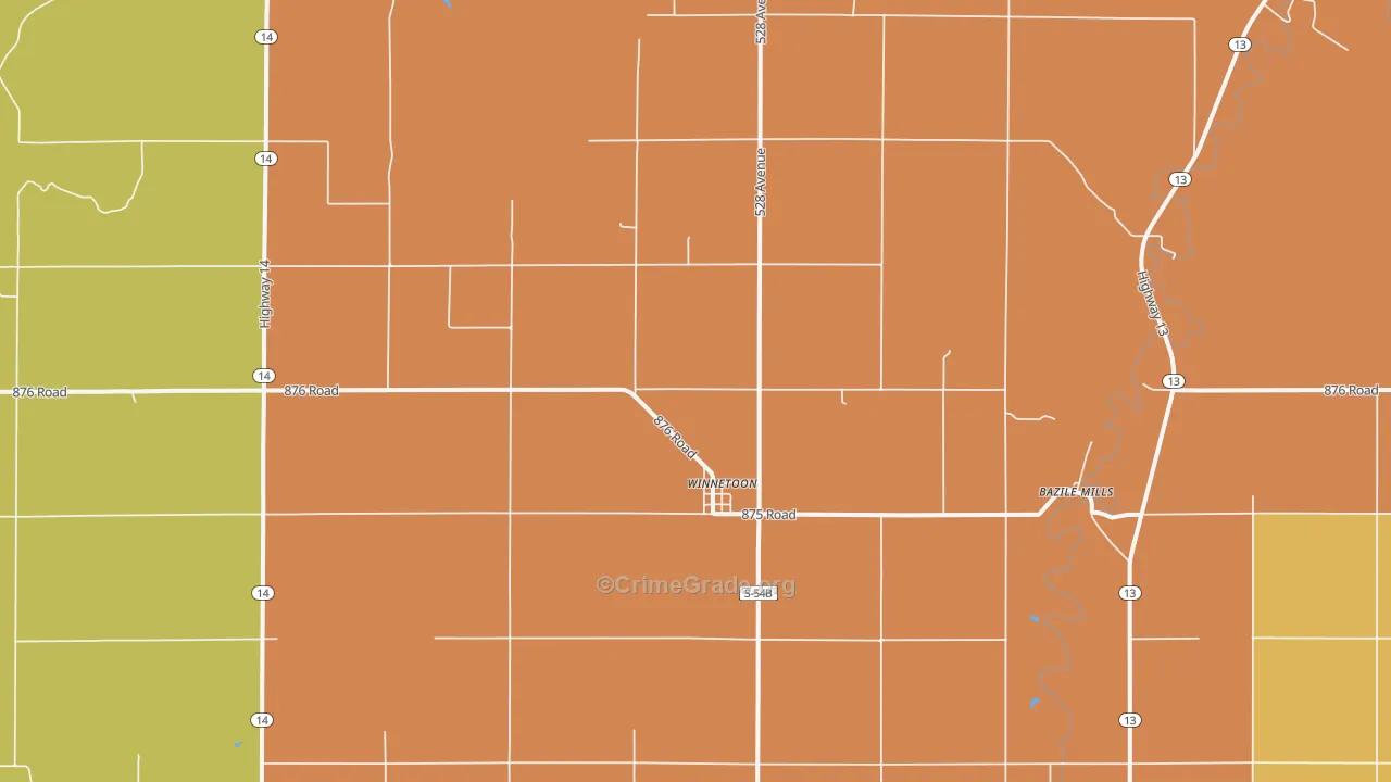68789, NE Map of Drug-Related Crime Rates