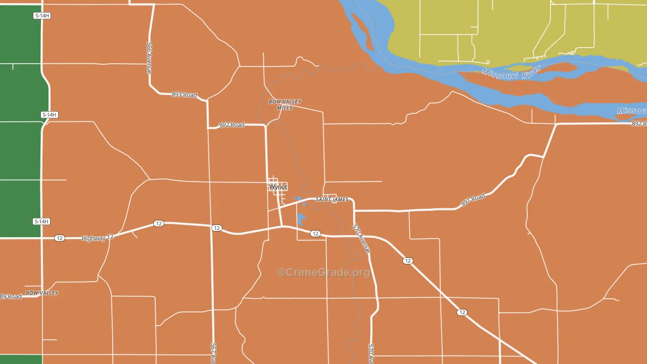 68792, NE Map of Drug-Related Crime Rates