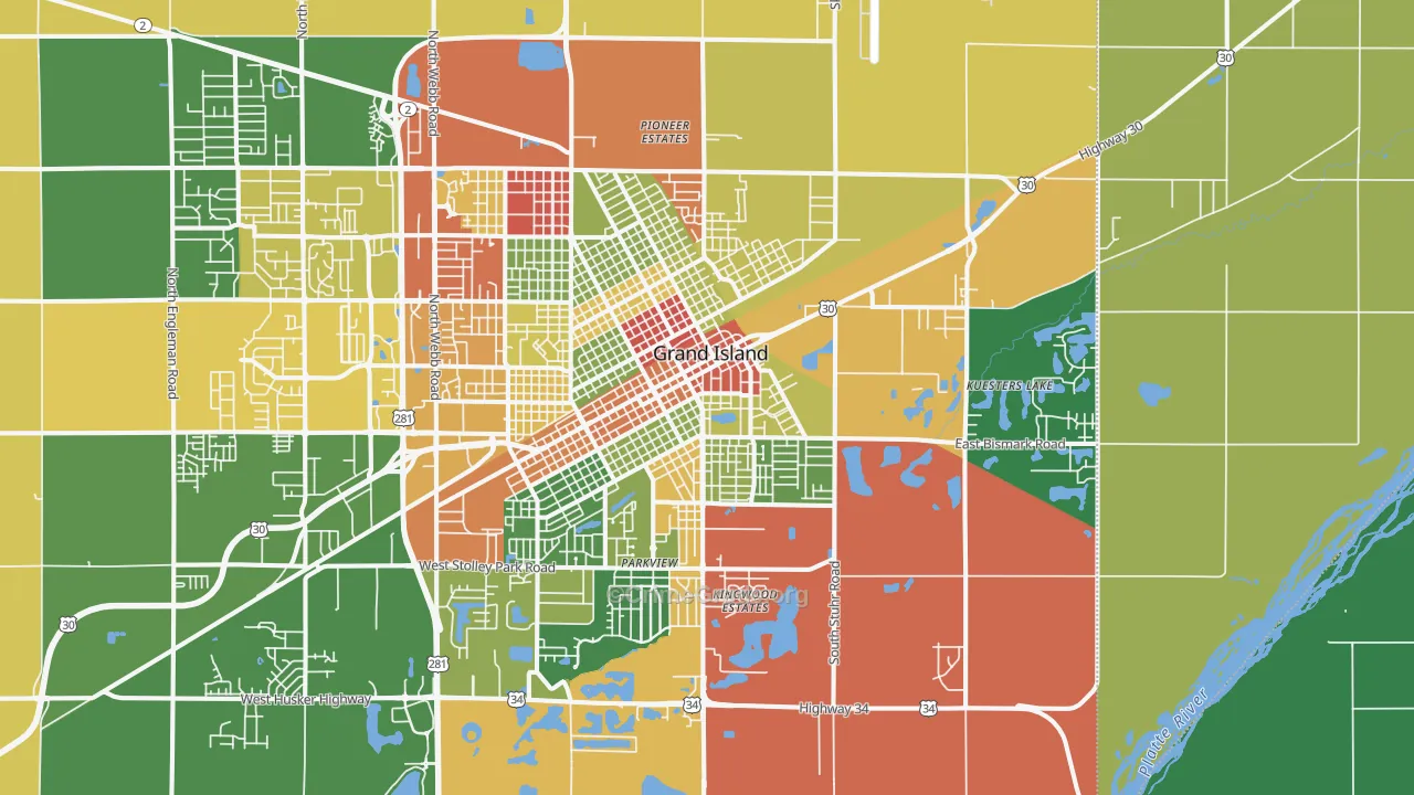 68801, NE Map of Drug-Related Crime Rates