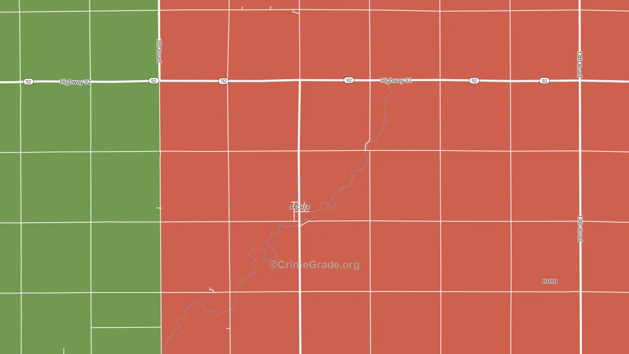 68816, NE Map of Drug-Related Crime Rates