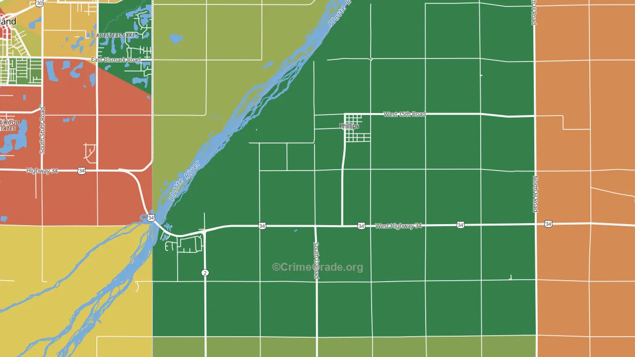 68865, NE Map of Drug-Related Crime Rates