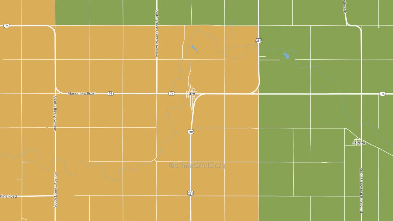 68925, NE Map of Drug-Related Crime Rates