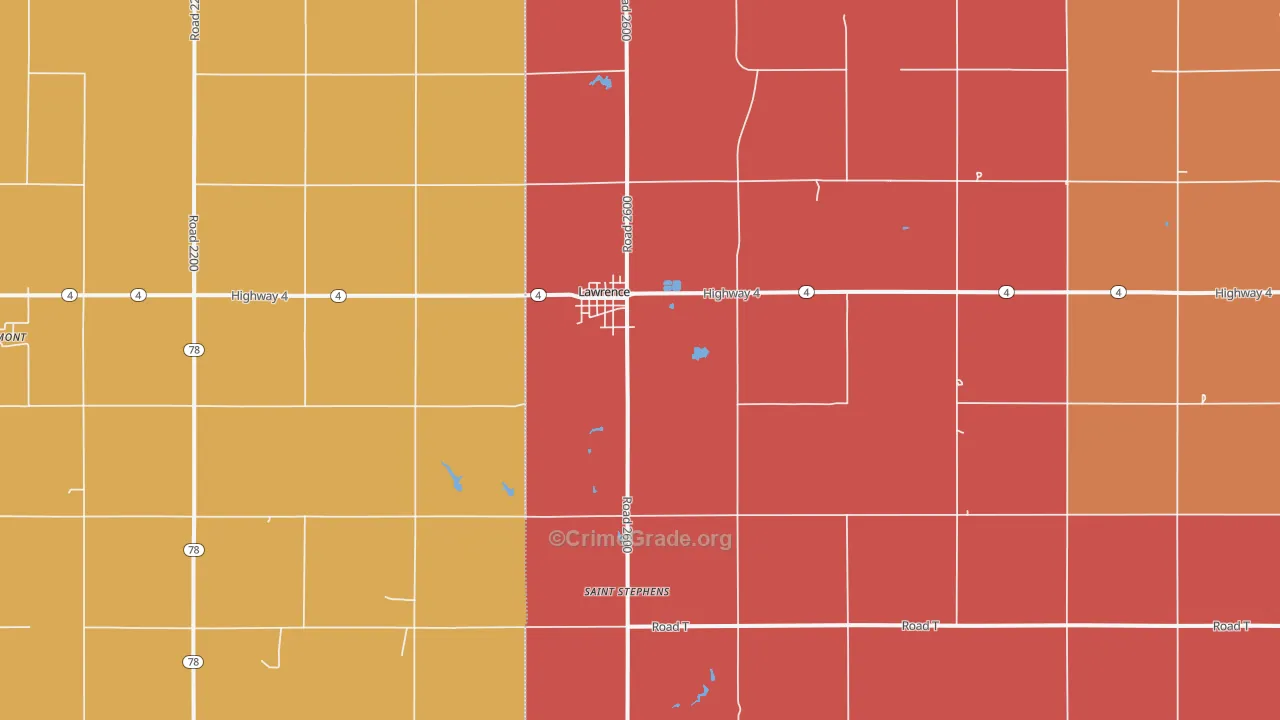 68957, NE Map of Drug-Related Crime Rates