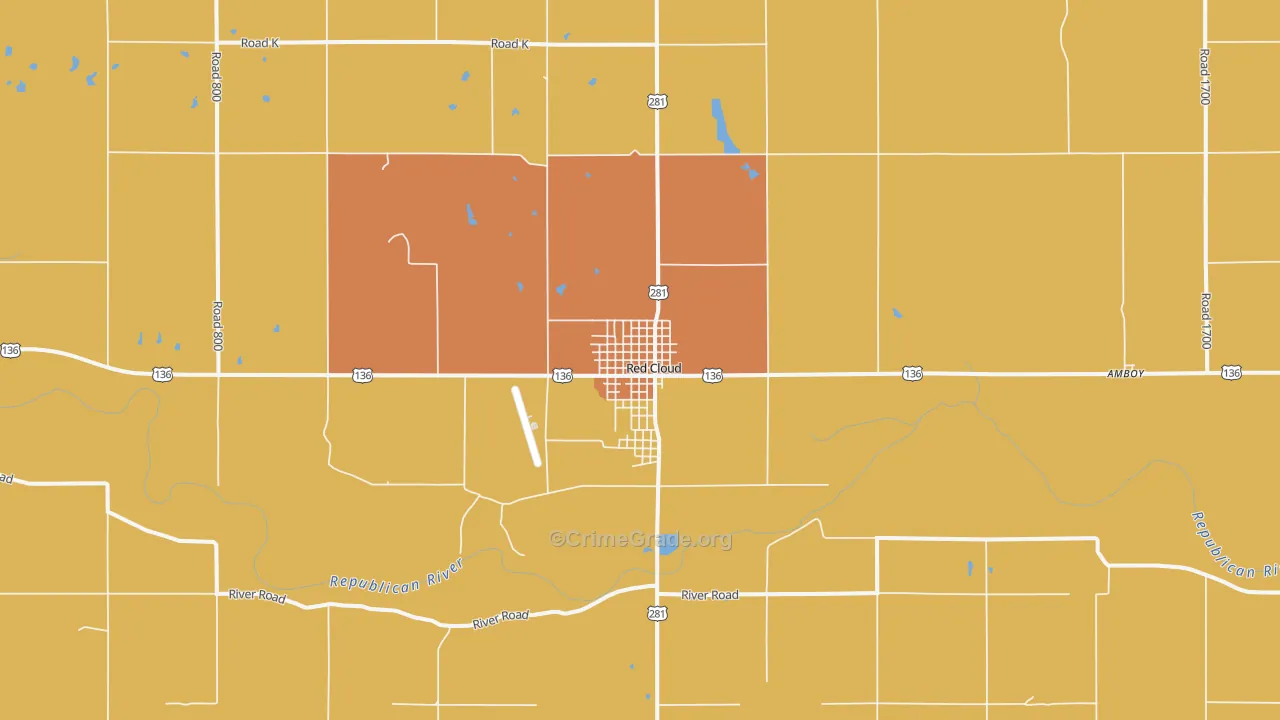 68970, NE Map of Drug-Related Crime Rates