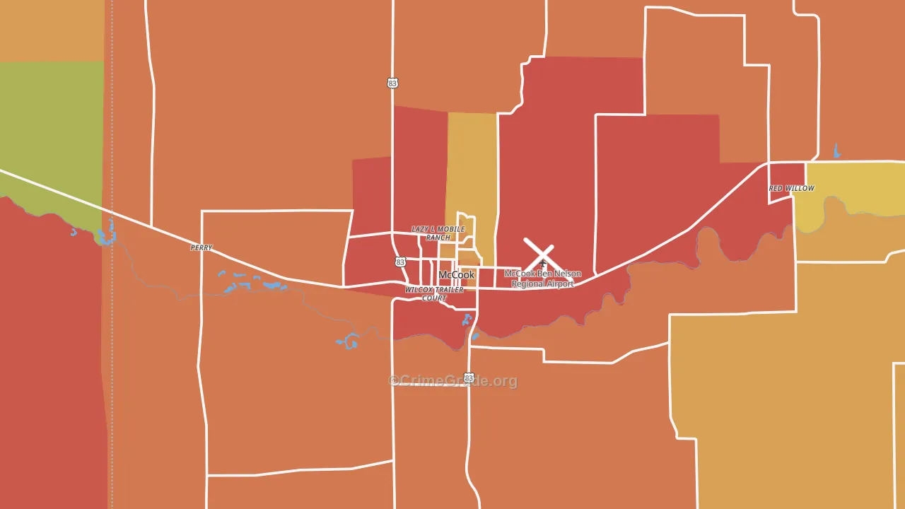 69001, NE Map of Drug-Related Crime Rates