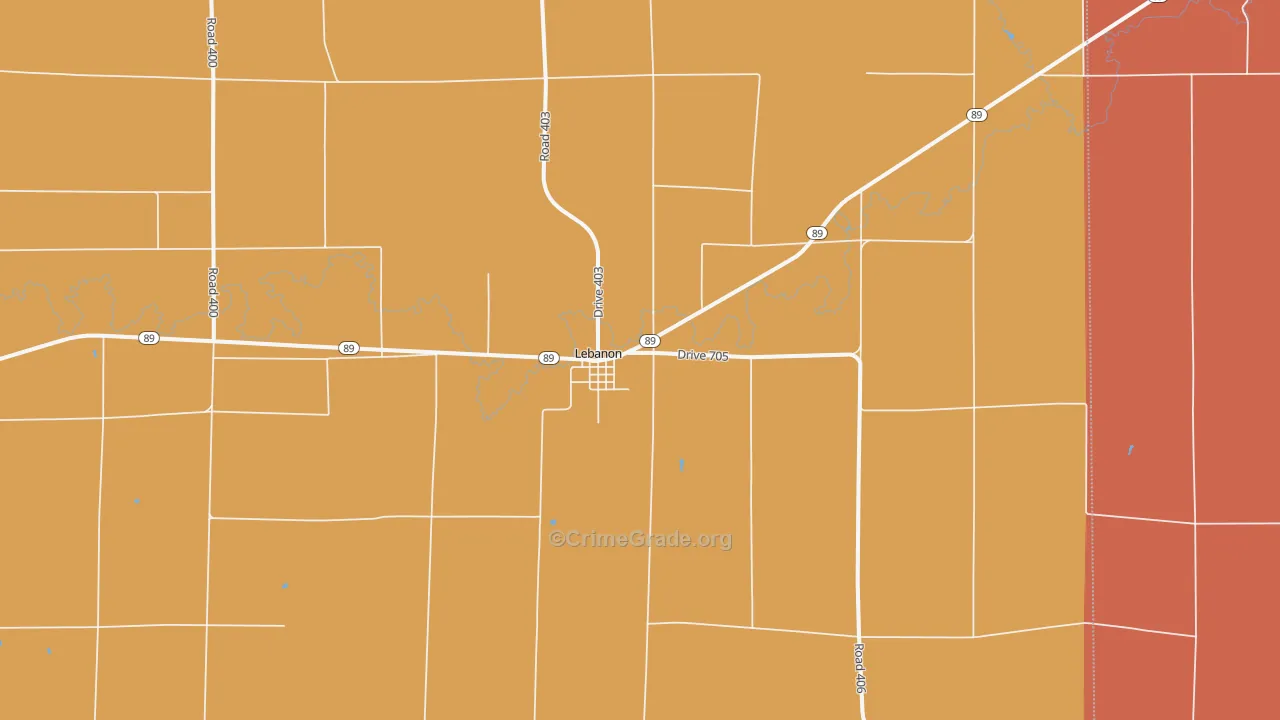 69036, NE Map of Drug-Related Crime Rates