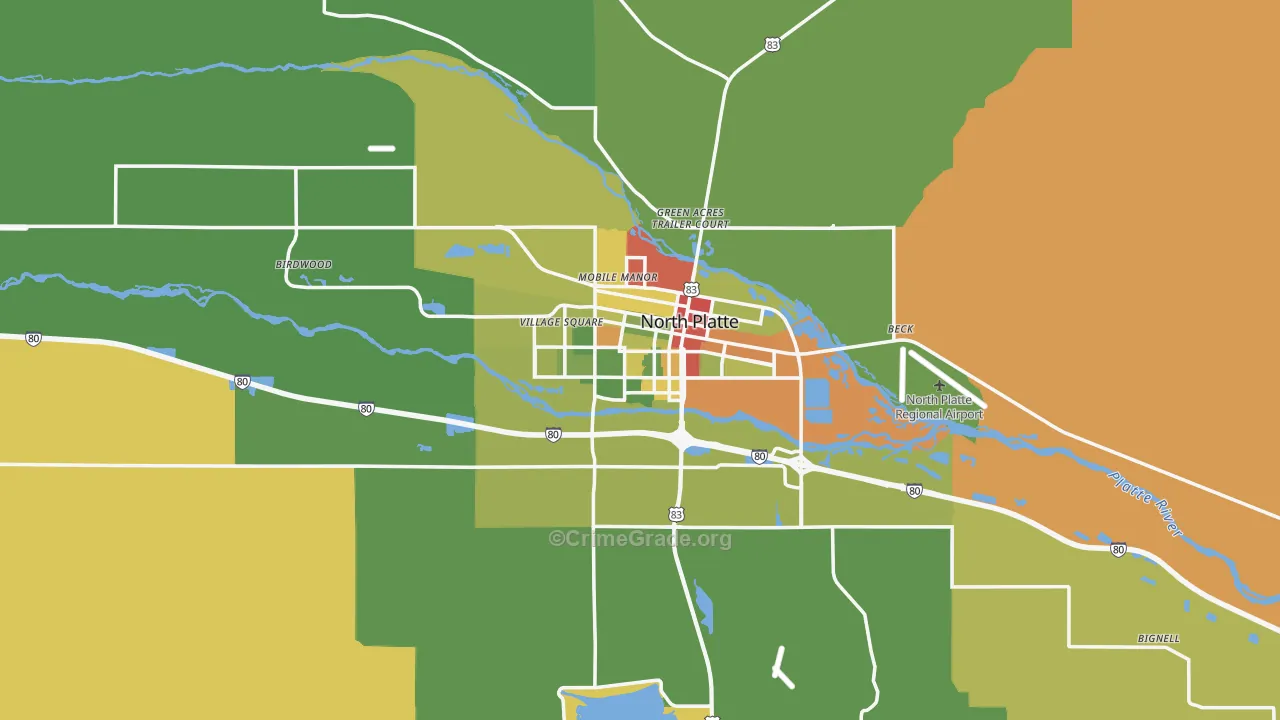 69101, NE Map of Drug-Related Crime Rates