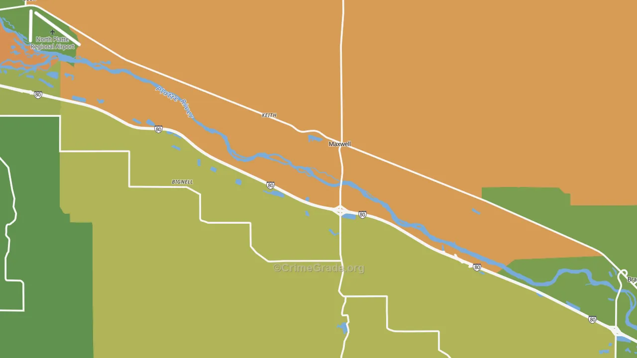 69151, NE Map of Drug-Related Crime Rates