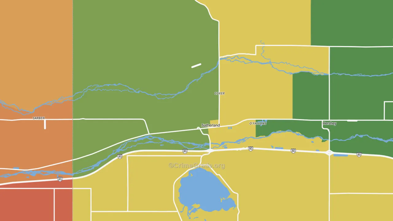 69165, NE Map of Drug-Related Crime Rates