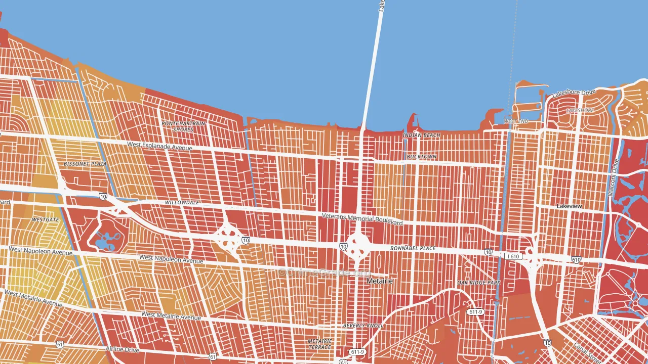 70002, LA Map of Drug-Related Crime Rates