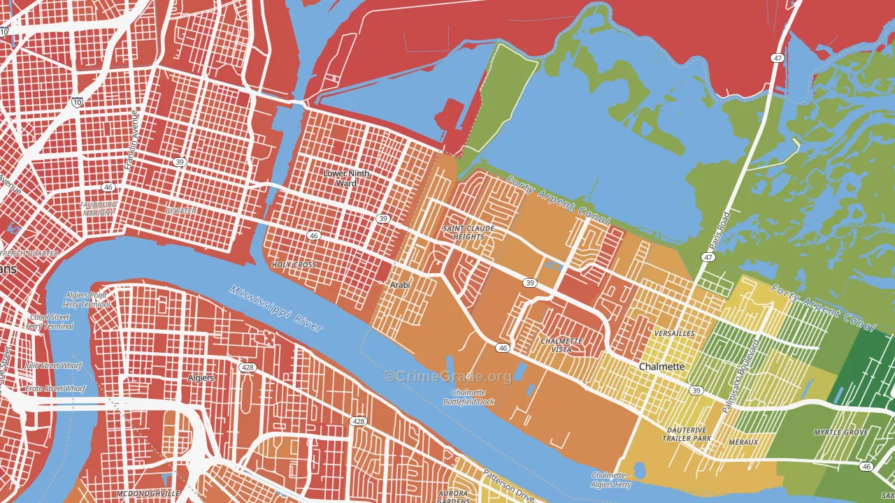 70032, LA Map of Drug-Related Crime Rates