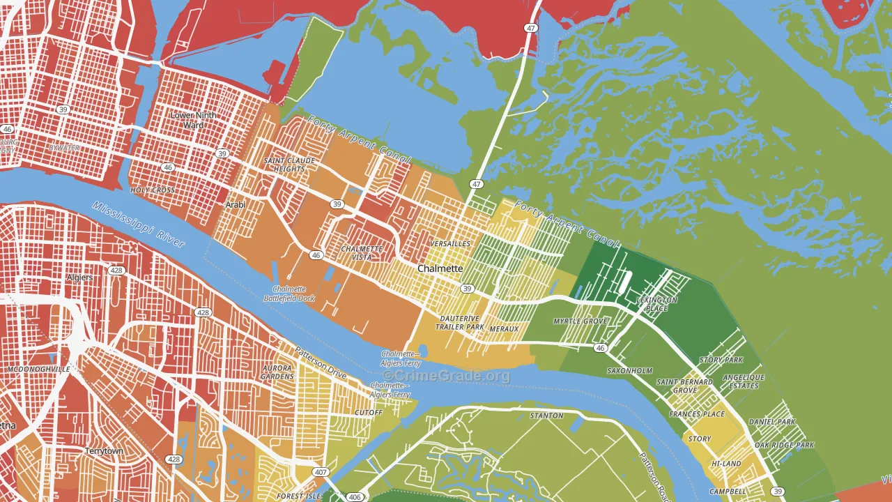70043, LA Map of Drug-Related Crime Rates