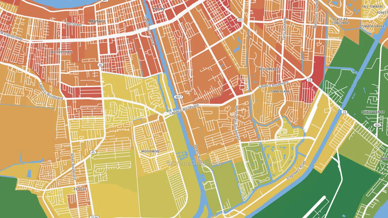 70058, LA Map of Drug-Related Crime Rates