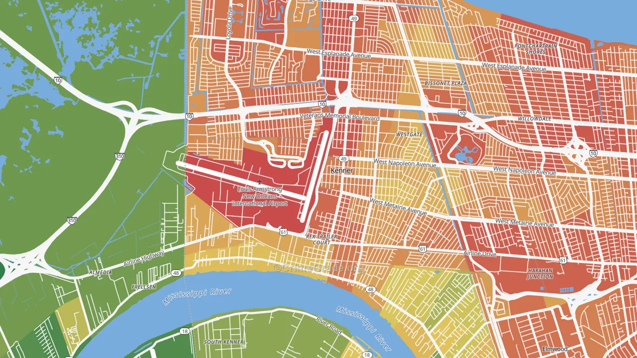 70062, LA Map of Drug-Related Crime Rates