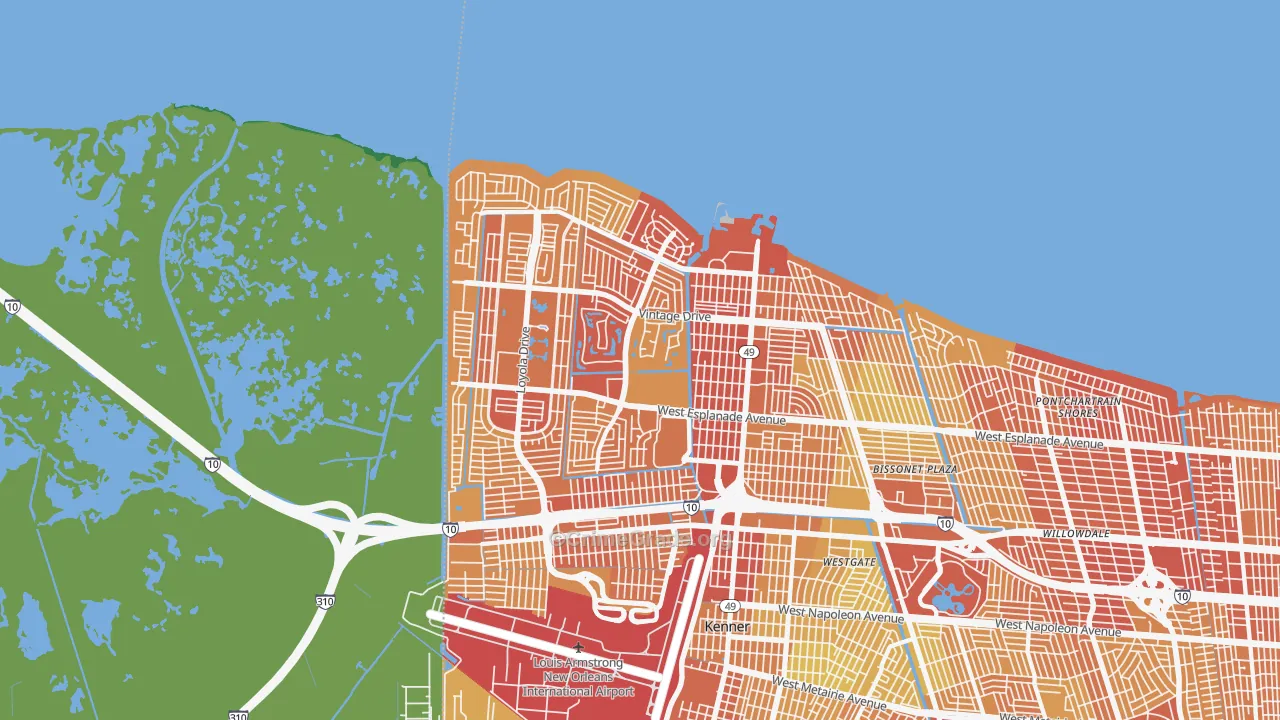 70065, LA Map of Drug-Related Crime Rates