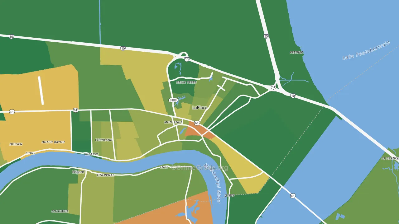 70068, LA Map of Drug-Related Crime Rates