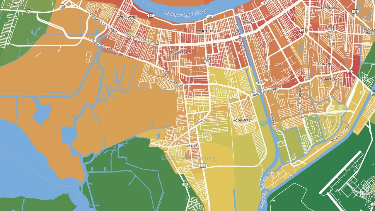 70072, LA Map of Drug-Related Crime Rates