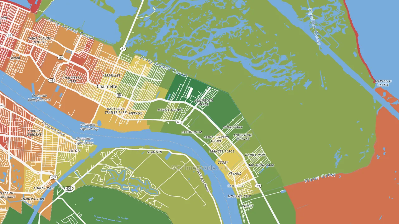 70075, LA Map of Drug-Related Crime Rates