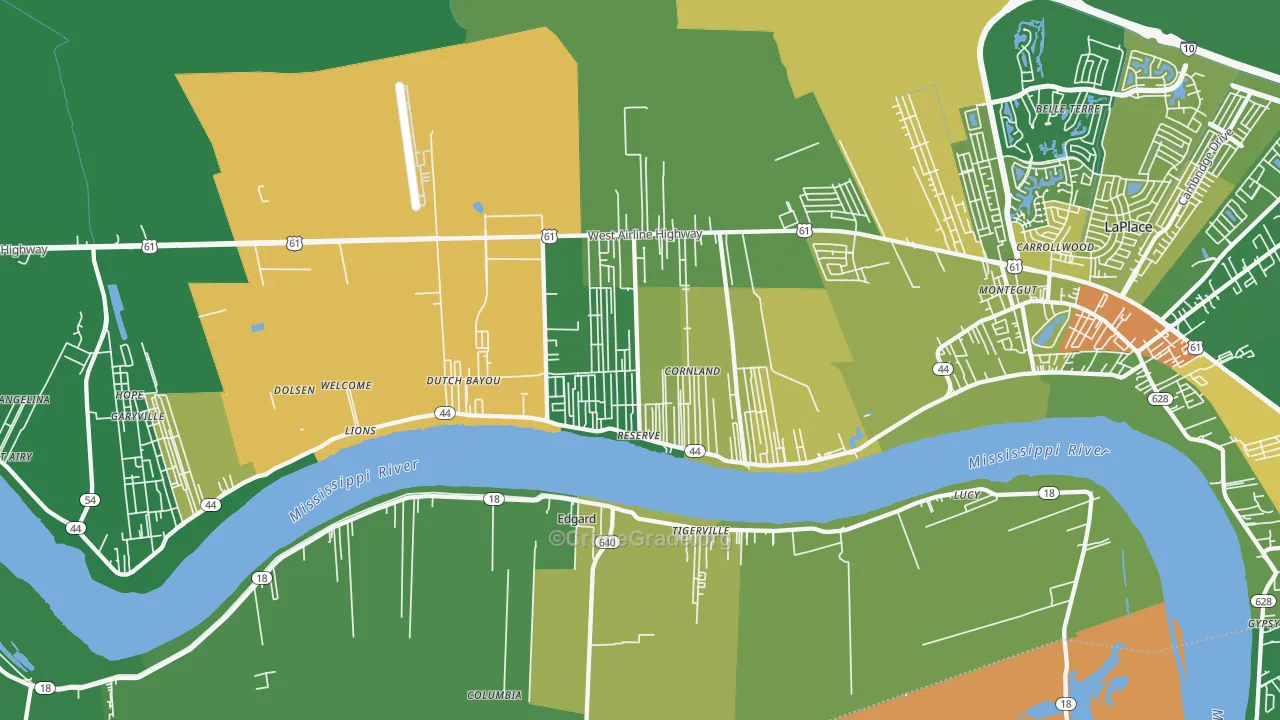 70084, LA Map of Drug-Related Crime Rates